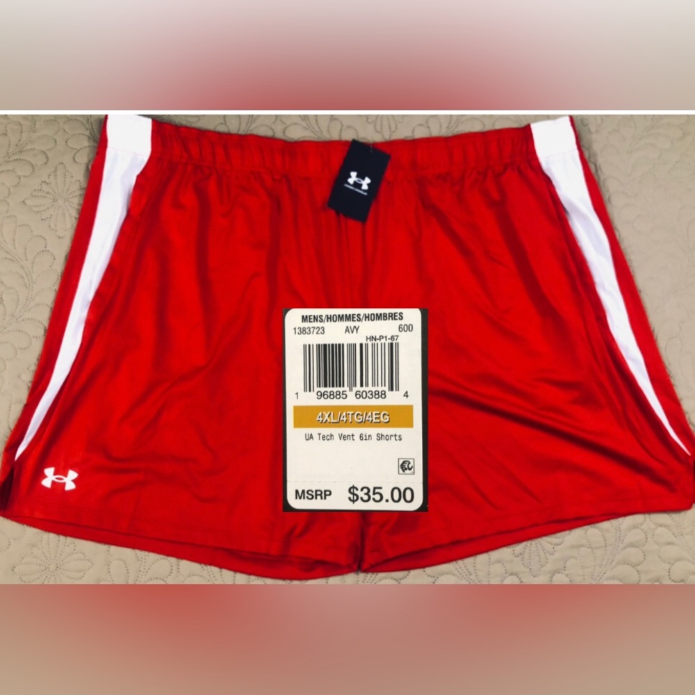 NEW..MEN 4XL UNDER ARMOUR TECH VENT 6” INSEAM SHORTS..